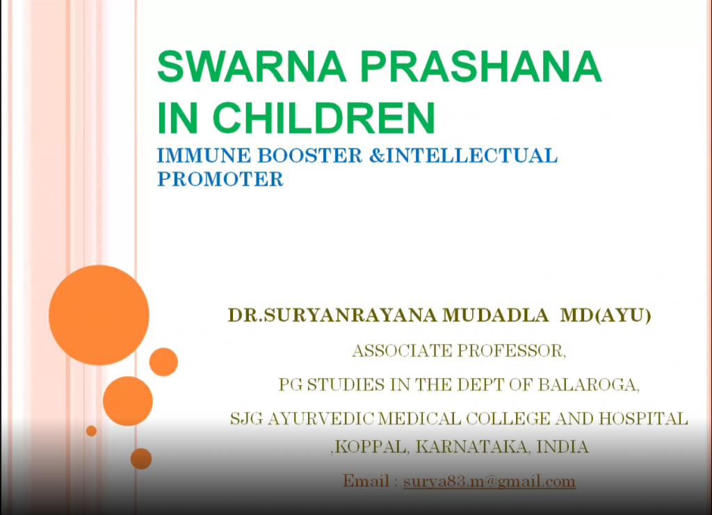 Swarna Prashana - a boon to children
